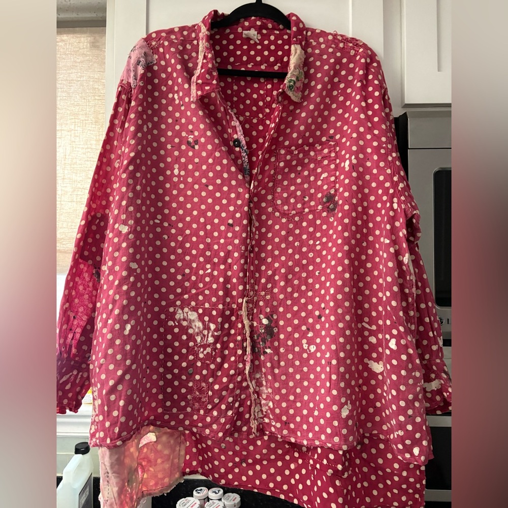 SOLD! DO NOT BUY! MP Original Polka Dot Adison Workshirt!! Color: Redford ❤️